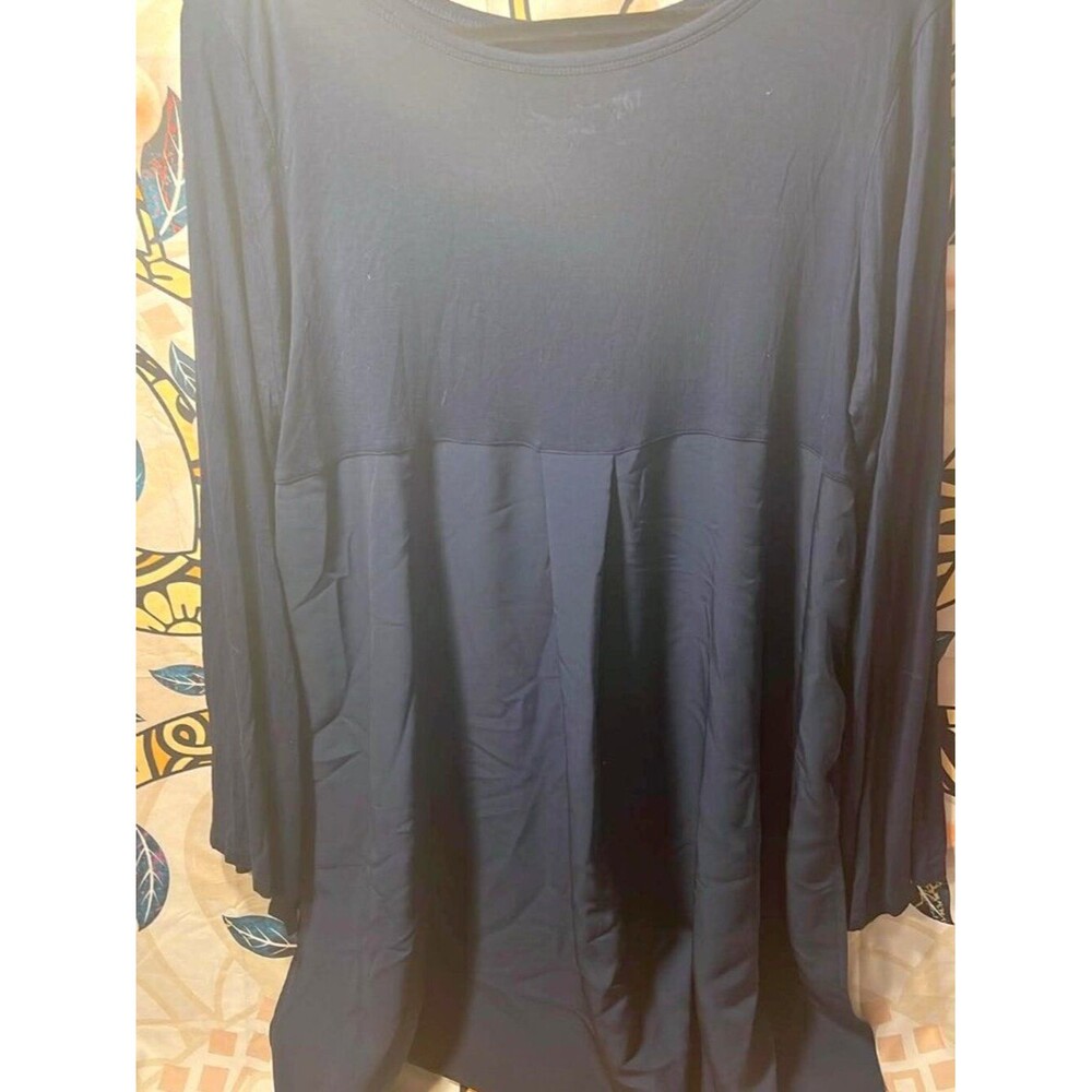 DG2 by Diane Gilman Navy Blue Asymmetrical Hem Top – Size 1X